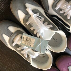 Cat & Jack White and Gray Sneakers with Retro Design